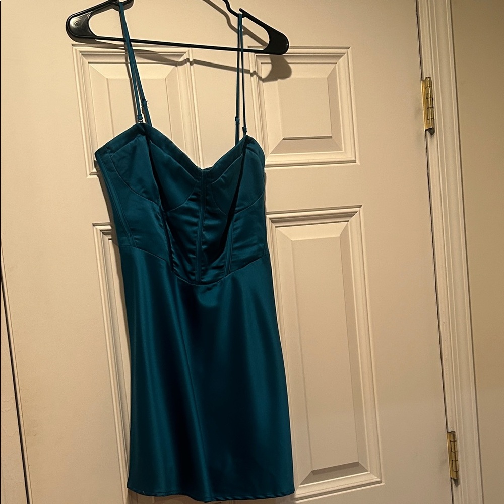 Garage Teal Mini Dress